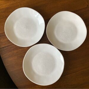 Crate & Barrel Marin White Stoneware Salad Plate set of 3